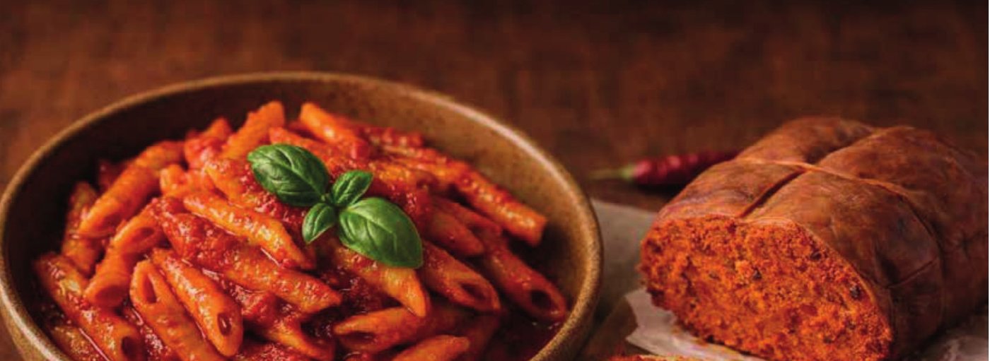 ‘Nduja Pasta with Bruschetta